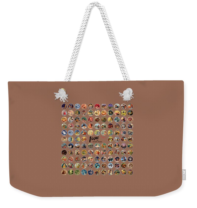 Vogue Picture Record Weekender Tote Bag featuring the digital art Complete Vogue Picture Records - Square Version by Studio B Prints