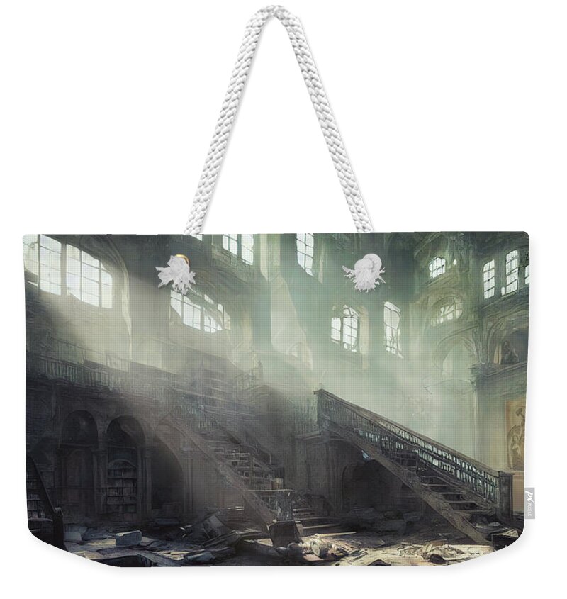 Ai Weekender Tote Bag featuring the digital art The Congress Library by Micah Offman