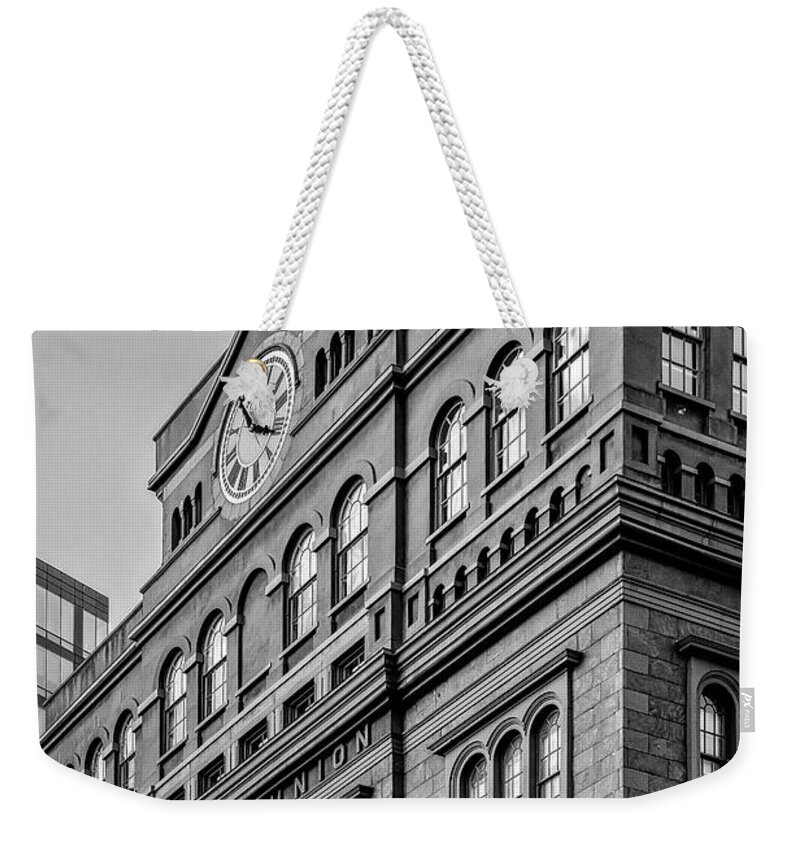 Cooper Union Weekender Tote Bag featuring the photograph The Cooper Union BW by Susan Candelario