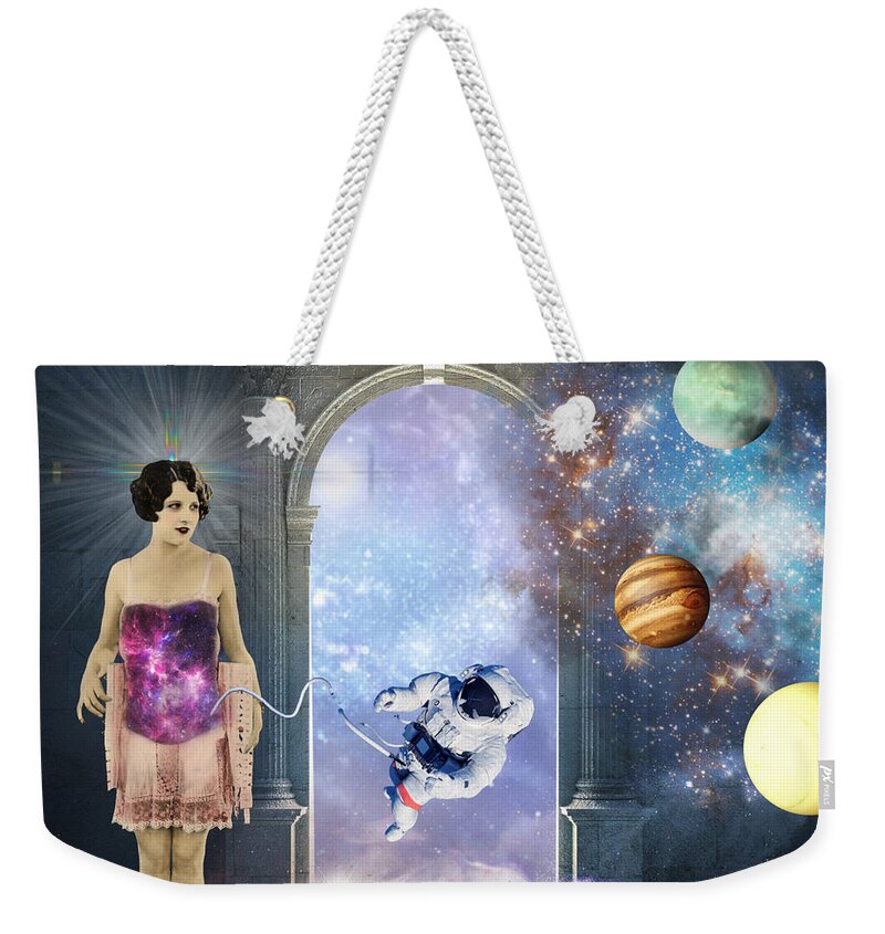 Space Weekender Tote Bag featuring the digital art The Cord by Janice Leagra
