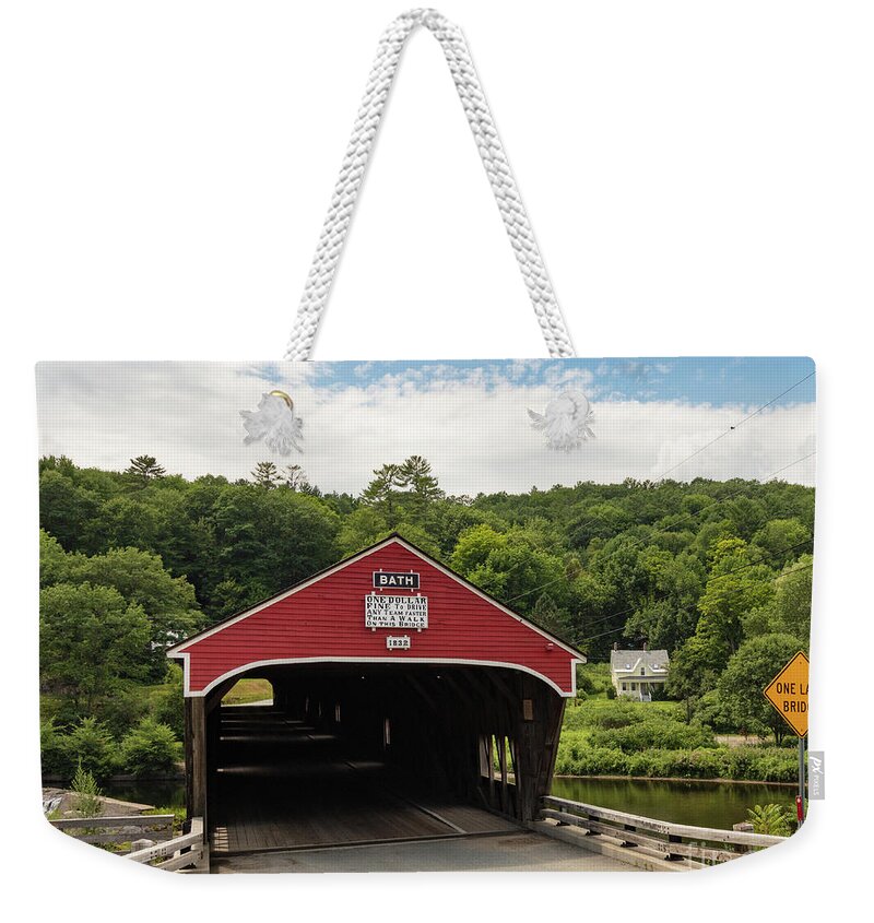The Covered Bridge In Bath Nh Weekender Tote Bag featuring the photograph The Covered Bridge in Bath NH by Michelle Constantine