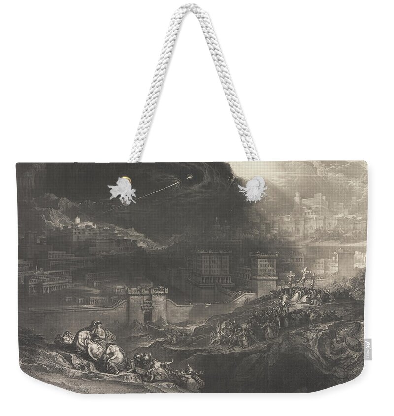 19th Century Painters Weekender Tote Bag featuring the relief The Crucifixion by John Martin