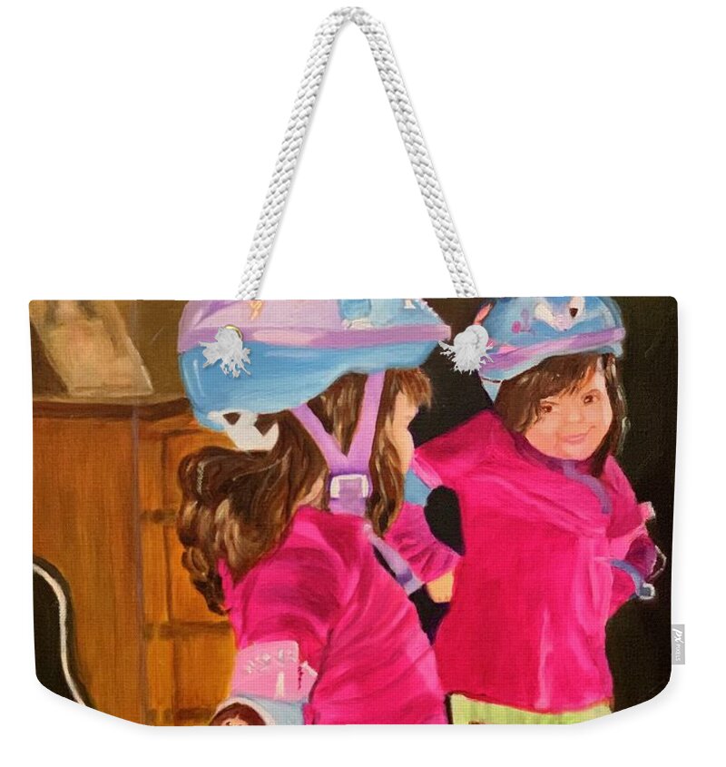 Toddler Weekender Tote Bag featuring the painting The Cutest Of Them All by Juliette Becker