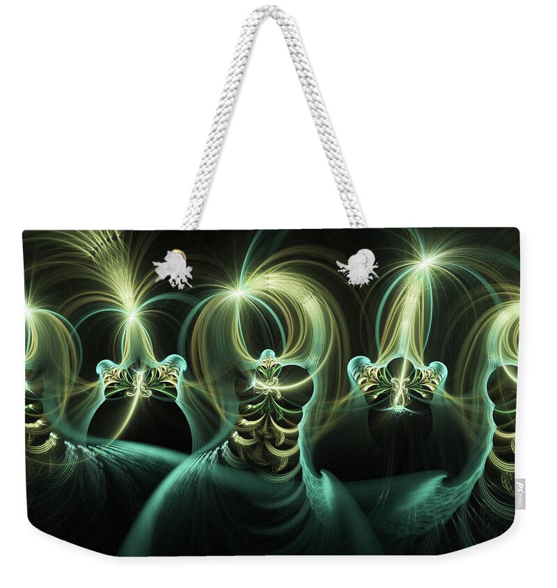Abstract Weekender Tote Bag featuring the digital art The Dancers by Manpreet Sokhi