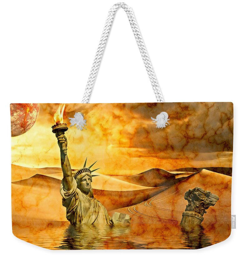 Liberty Weekender Tote Bag featuring the digital art The Death of Liberty by Ally White