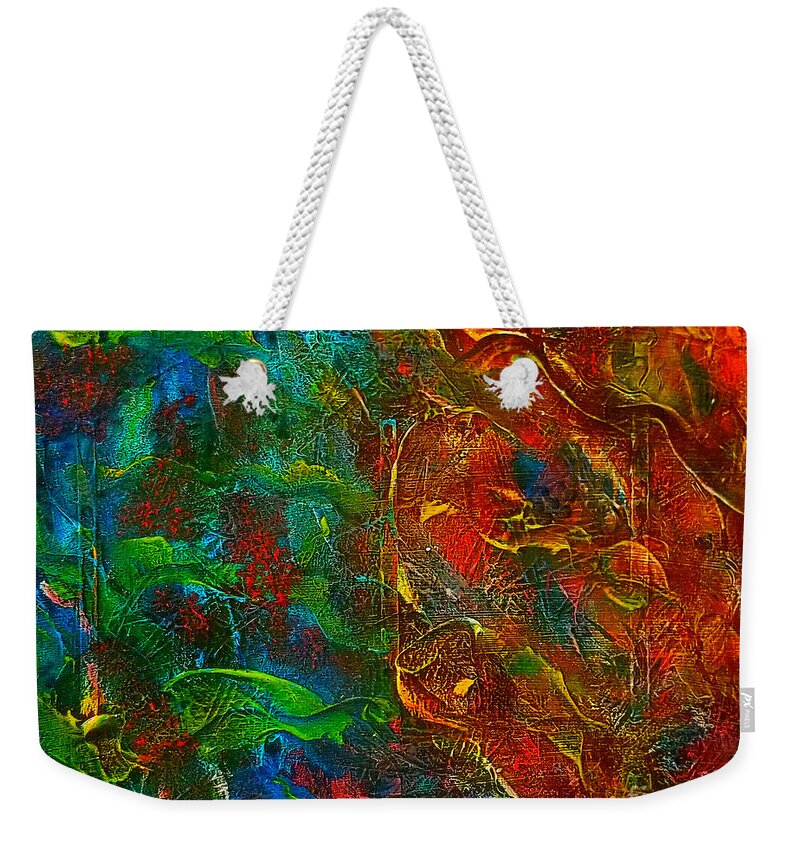Deep Weekender Tote Bag featuring the painting The Deep by Tina Mitchell