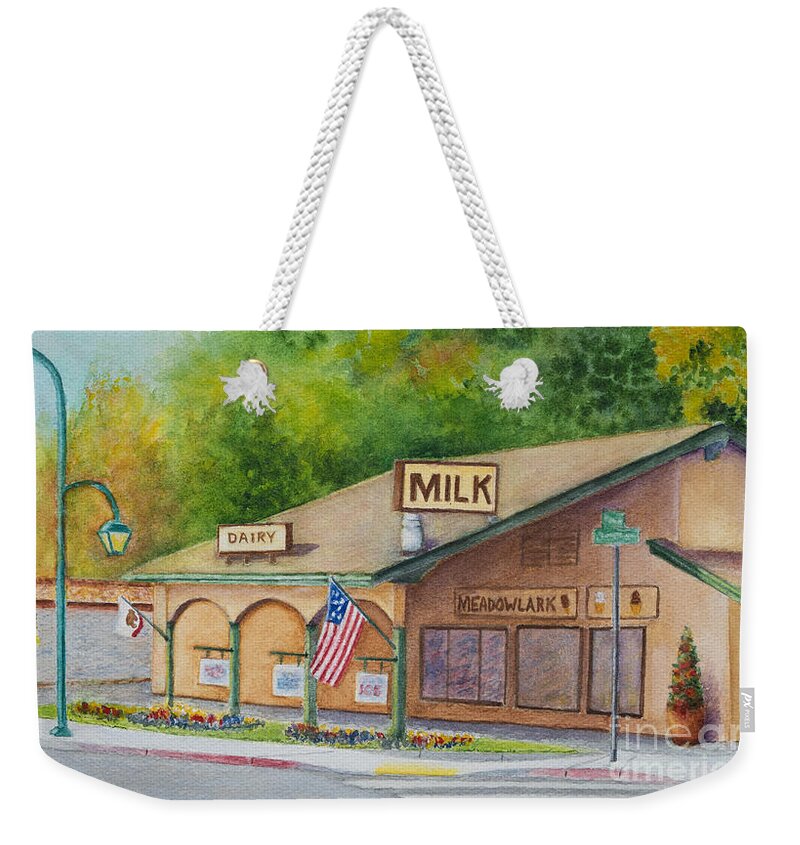 Dairy Weekender Tote Bag featuring the painting The Diary by Karen Fleschler