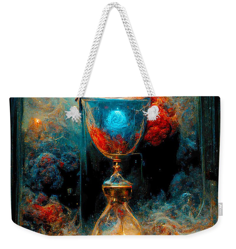 Other Dimension Weekender Tote Bag featuring the painting THE DIMENSION OF TIME SPACE - oryginal artwork by Vart. by Vart