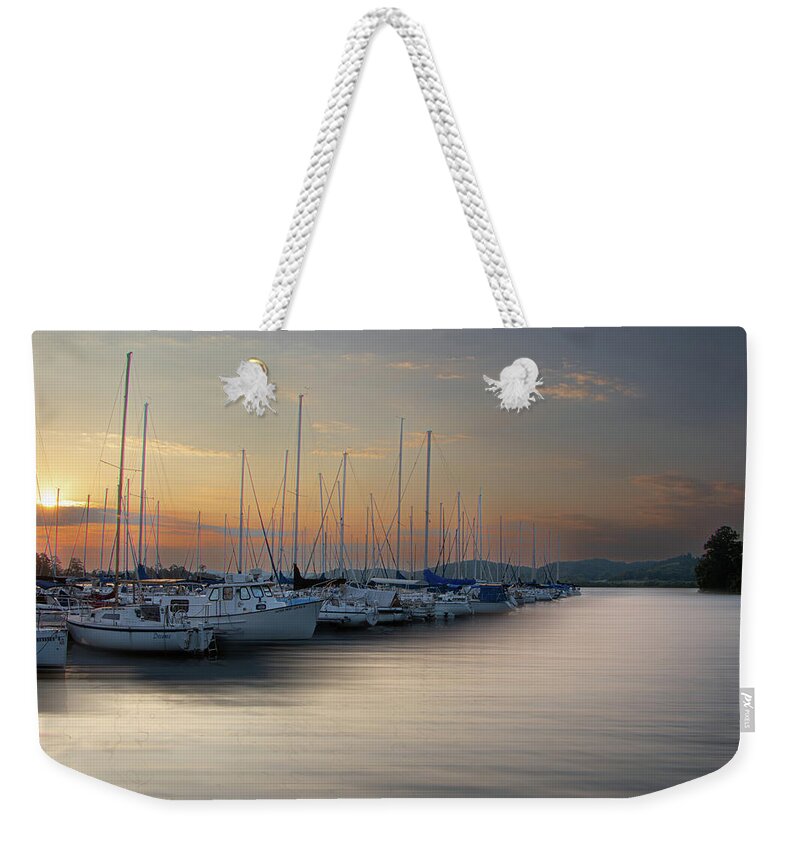 Sailboat Weekender Tote Bag featuring the photograph The docks by Jamie Tyler