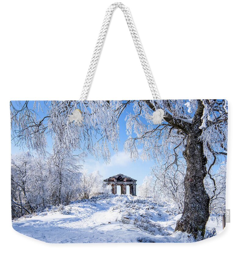 Landscape Weekender Tote Bag featuring the photograph The Donon and the snow by Philippe Sainte-Laudy