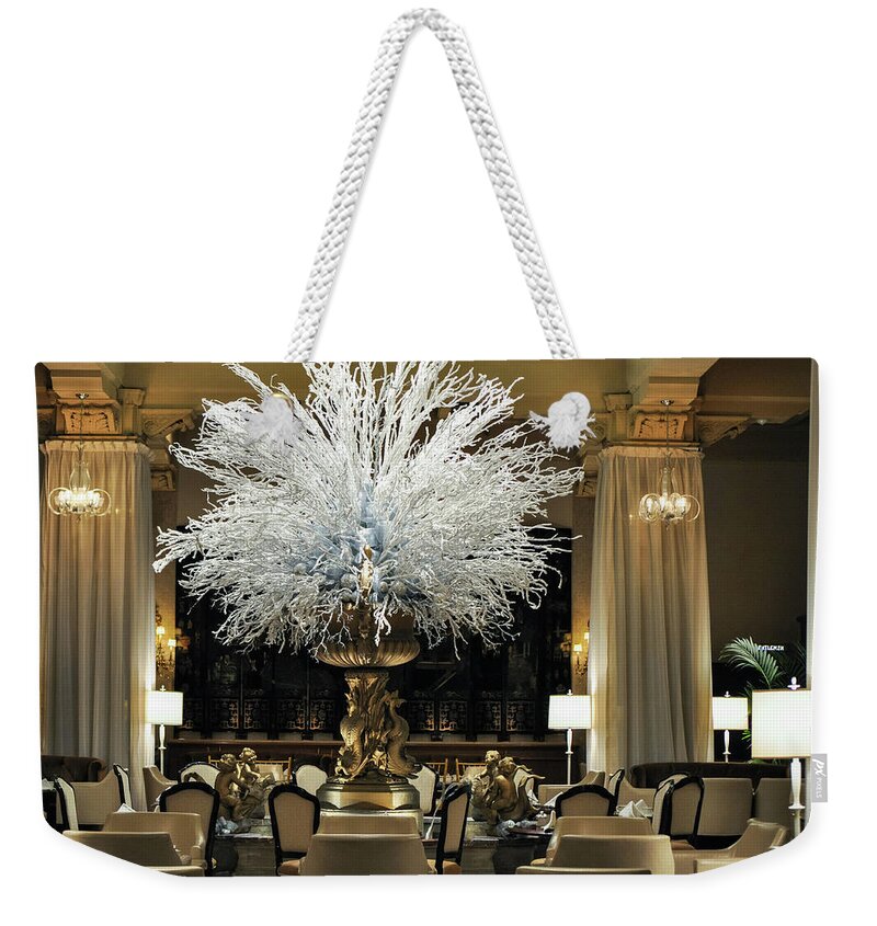 The Drake Hotel Weekender Tote Bag featuring the photograph The Drake Palm Court by Kyle Hanson