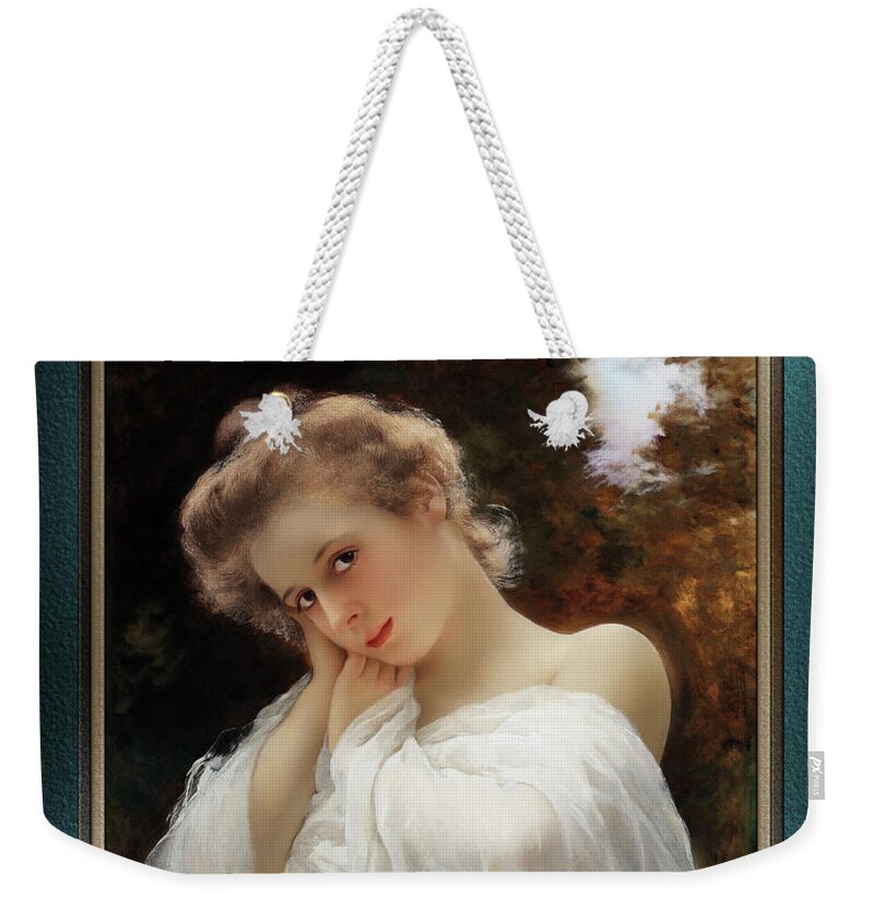 The Dreamer Weekender Tote Bag featuring the painting The Dreamer by Louis Marie de Schryver Remastered Xzendor7 Fine Art Classical Reproductions by Rolando Burbon
