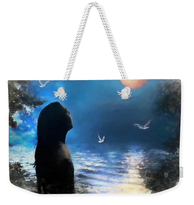 Moon Weekender Tote Bag featuring the photograph The Dreamer by Shara Abel
