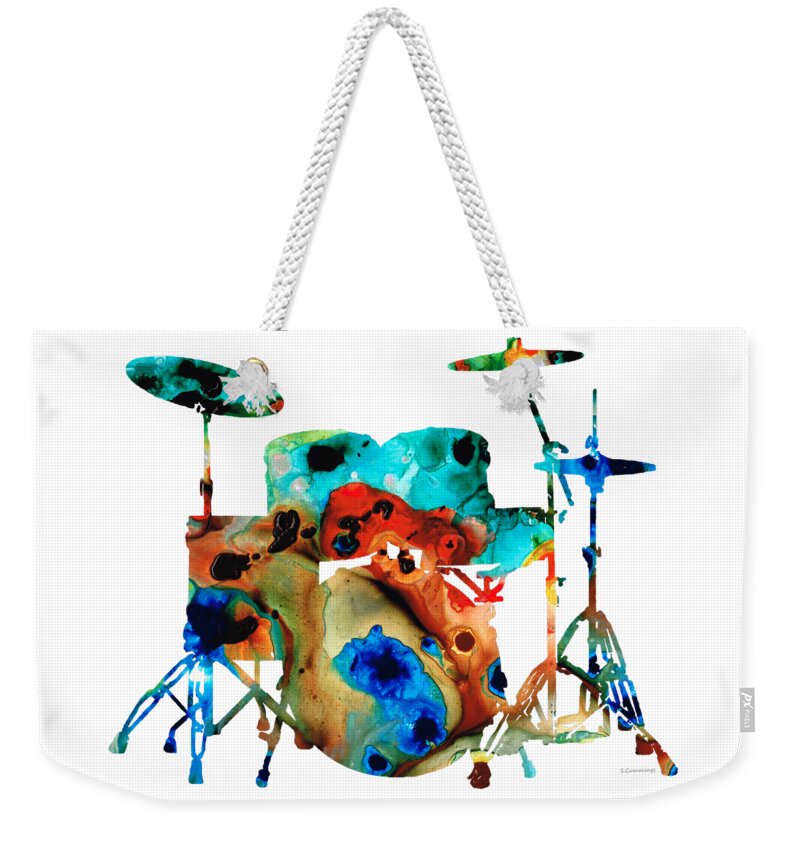 Drum Weekender Tote Bag featuring the painting The Drums - Music Art By Sharon Cummings by Sharon Cummings