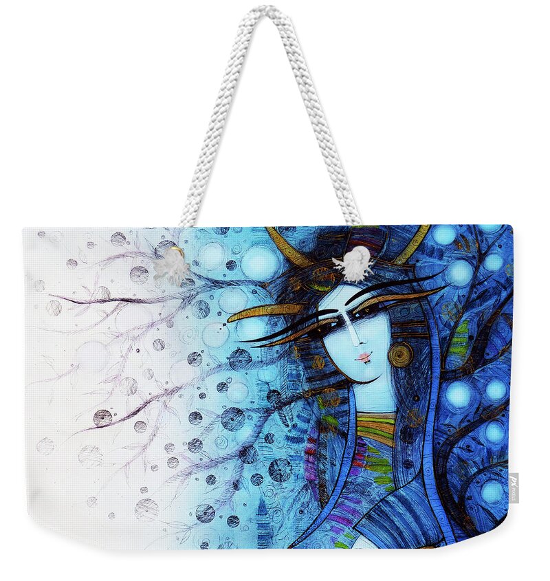 Albena Weekender Tote Bag featuring the painting The Enchanted Forest by Albena Vatcheva
