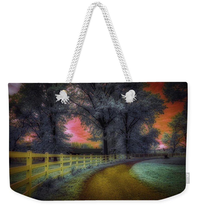 Bergen Equestrian Center Weekender Tote Bag featuring the photograph The Enchanted Forest by Penny Polakoff