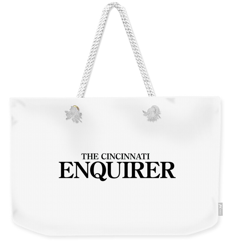 Cincinnati Weekender Tote Bag featuring the digital art The Cincinnati Enquirer Black Logo by Gannett Co