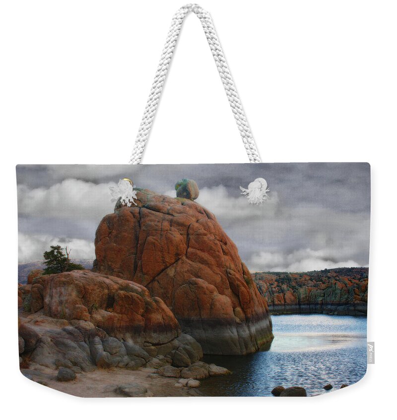 Mountains Weekender Tote Bag featuring the photograph The Etherial Boulder by Wayne King