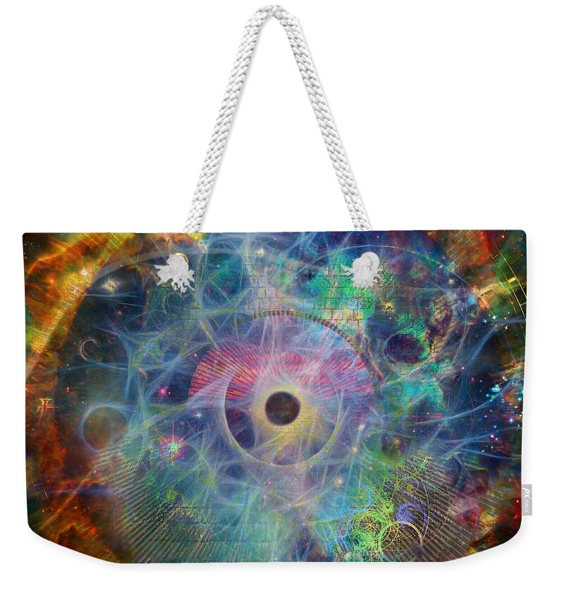 Space Weekender Tote Bag featuring the digital art The Eye of Time by Bruce Rolff
