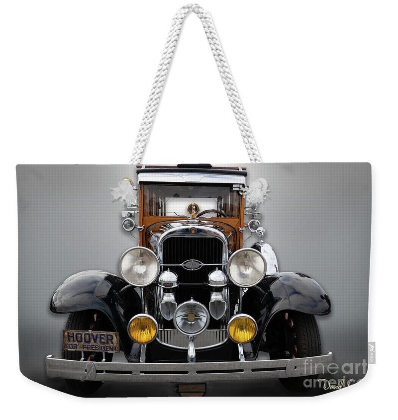 California Weekender Tote Bag featuring the photograph The Face of an Oldsmobile Woody Wagon by David Levin