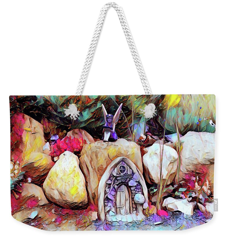 Fairy Weekender Tote Bag featuring the painting The fairy's house by Patricia Piotrak