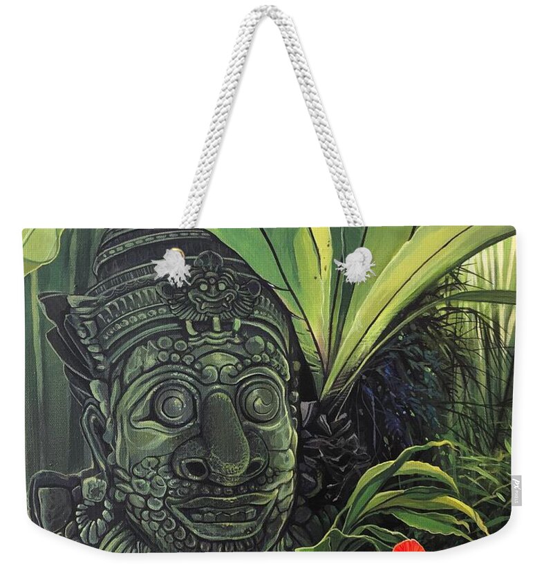 Statue Weekender Tote Bag featuring the painting The Fallen Idol by Hunter Jay
