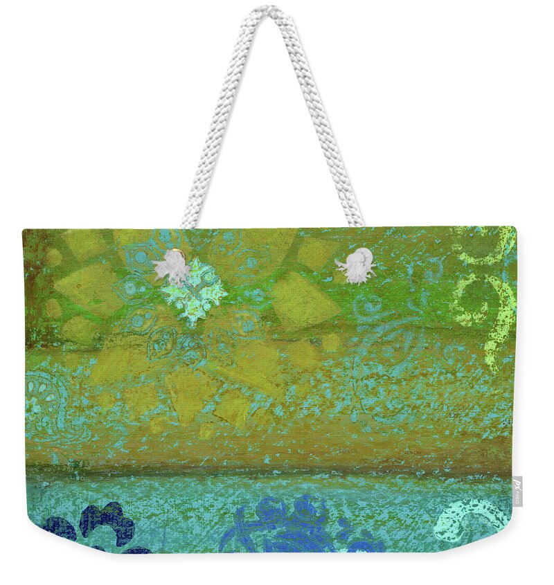Abstract Weekender Tote Bag featuring the painting The Farthest Shore by Amy E Fraser