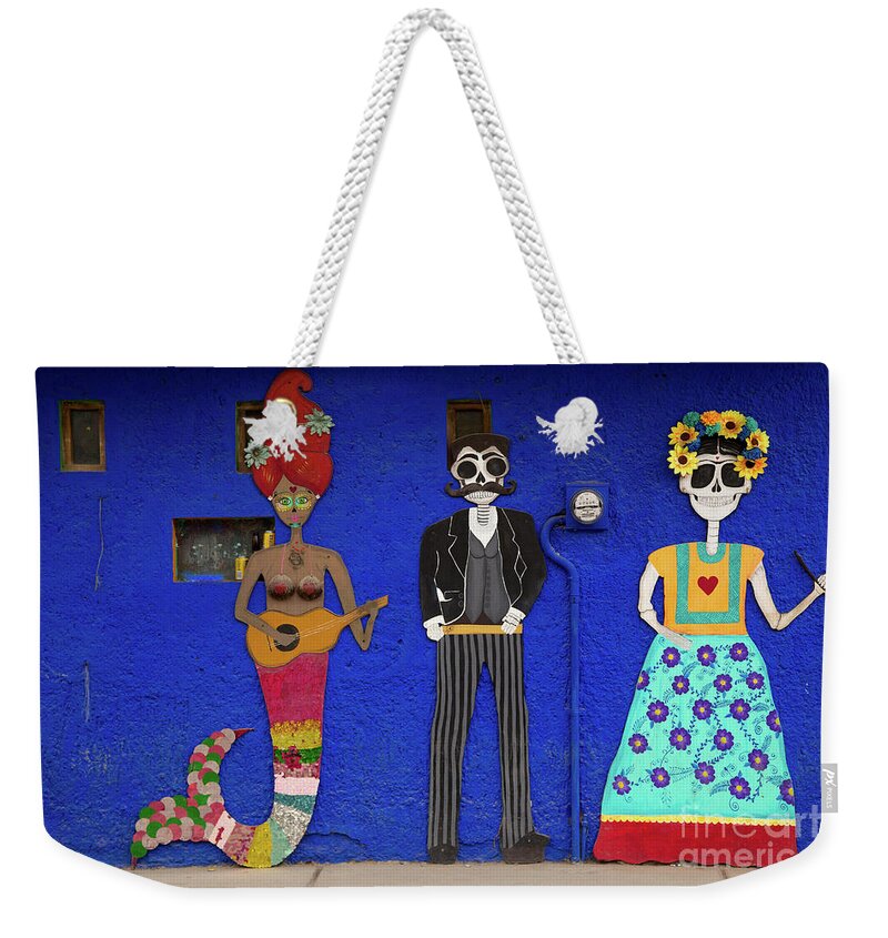 Skeleton Weekender Tote Bag featuring the photograph The Festive Dead Souls of Sayulita by Becqi Sherman