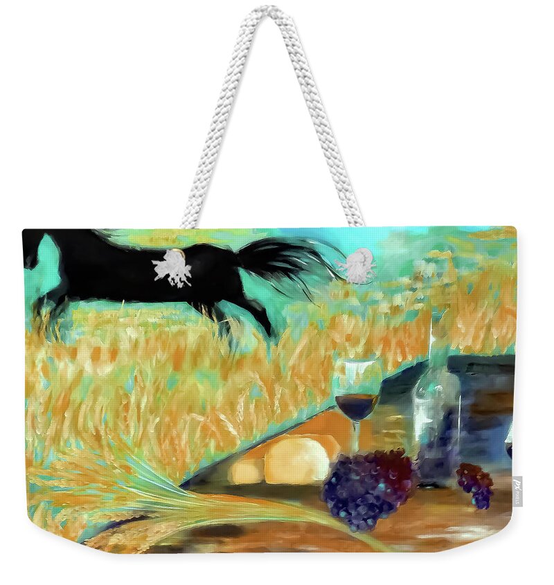 Large Weekender Tote Bag featuring the painting The First Coat Revelations Six by Lisa Kaiser