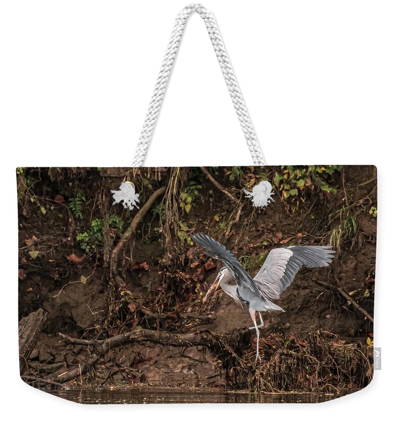 Heron Weekender Tote Bag featuring the photograph The Fisherman by DArcy Evans