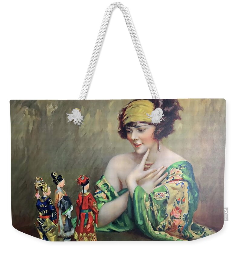 Orientalist Weekender Tote Bag featuring the photograph The Flapper by Andrea Kollo