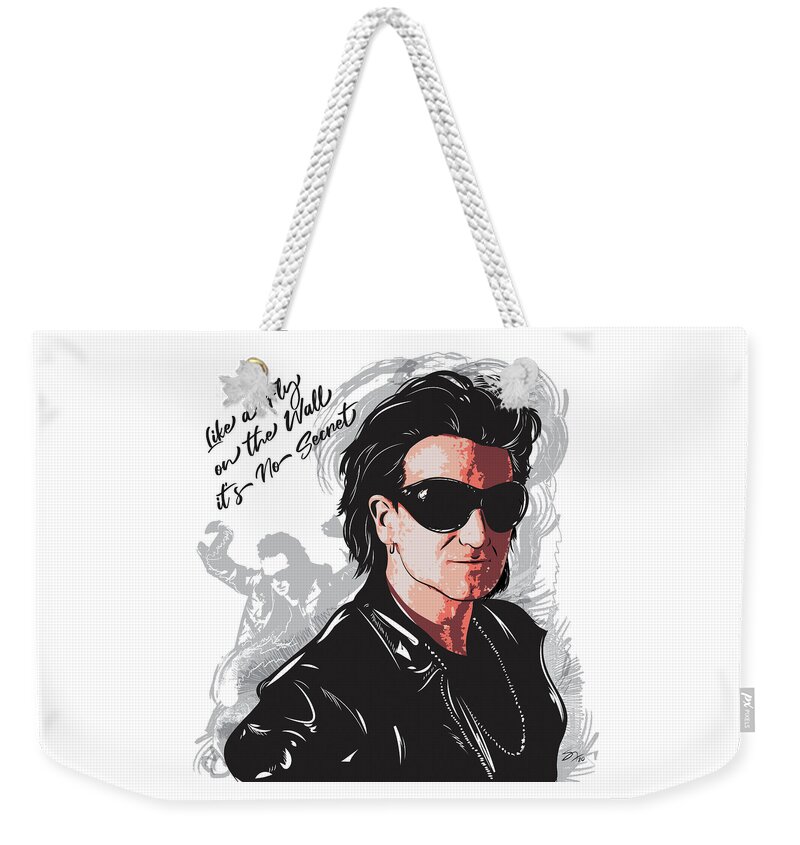 Bono Weekender Tote Bag featuring the digital art The Fly Achtung Baby by Steve Follman