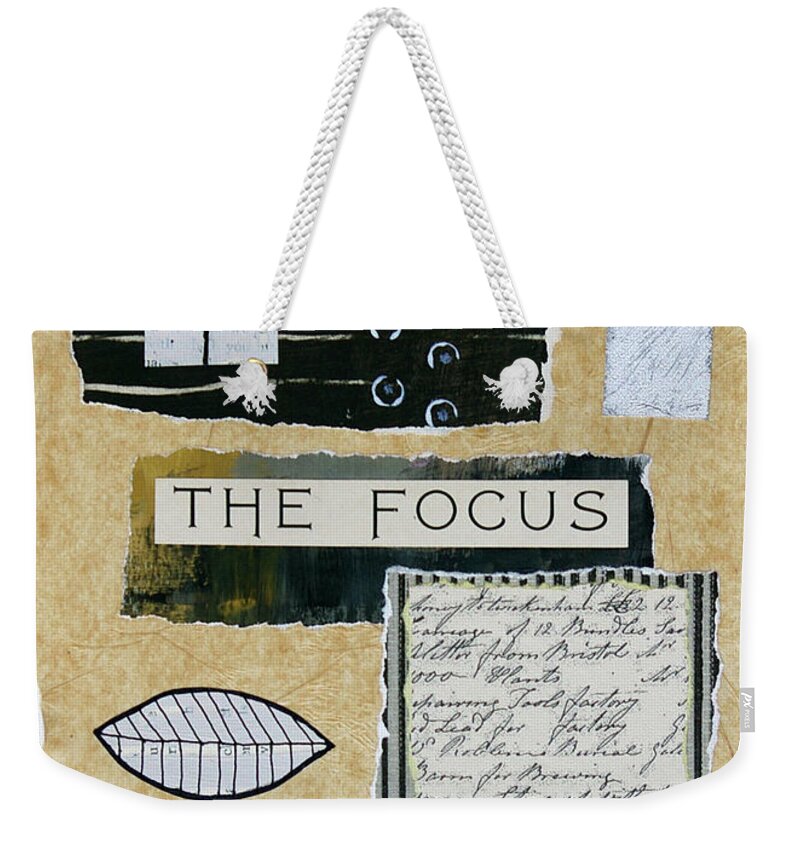 Mixed-media Weekender Tote Bag featuring the mixed media The Focus by MaryJo Clark