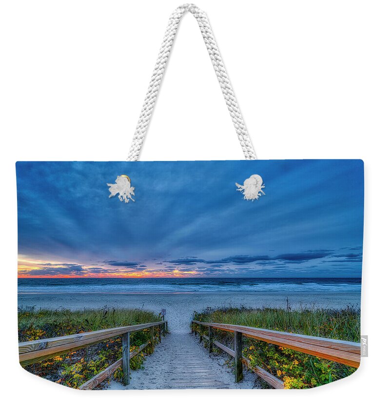Footbridge Beach Weekender Tote Bag featuring the photograph Morning Light by Penny Polakoff