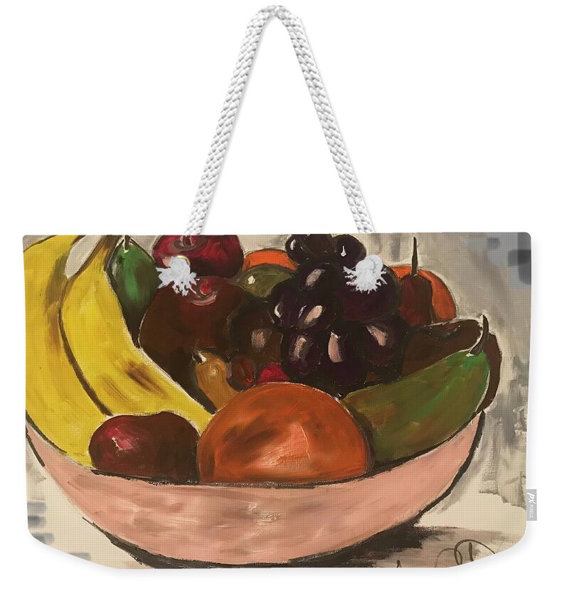  Weekender Tote Bag featuring the painting The Fruit by Angie ONeal