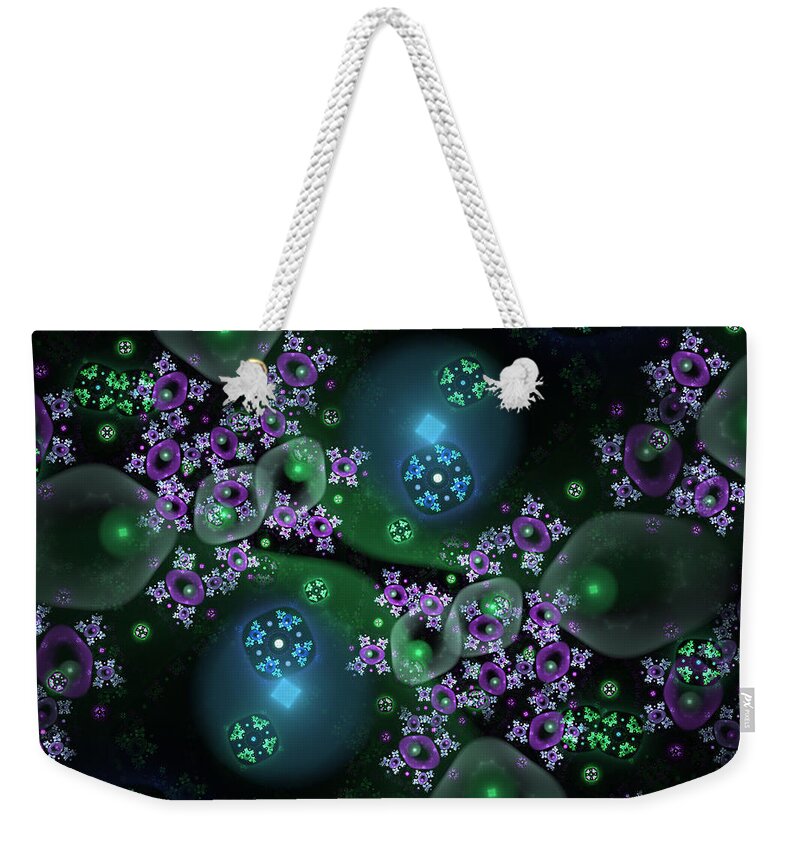 Fractals Weekender Tote Bag featuring the digital art The Garden in Miniature by Ronda Broatch