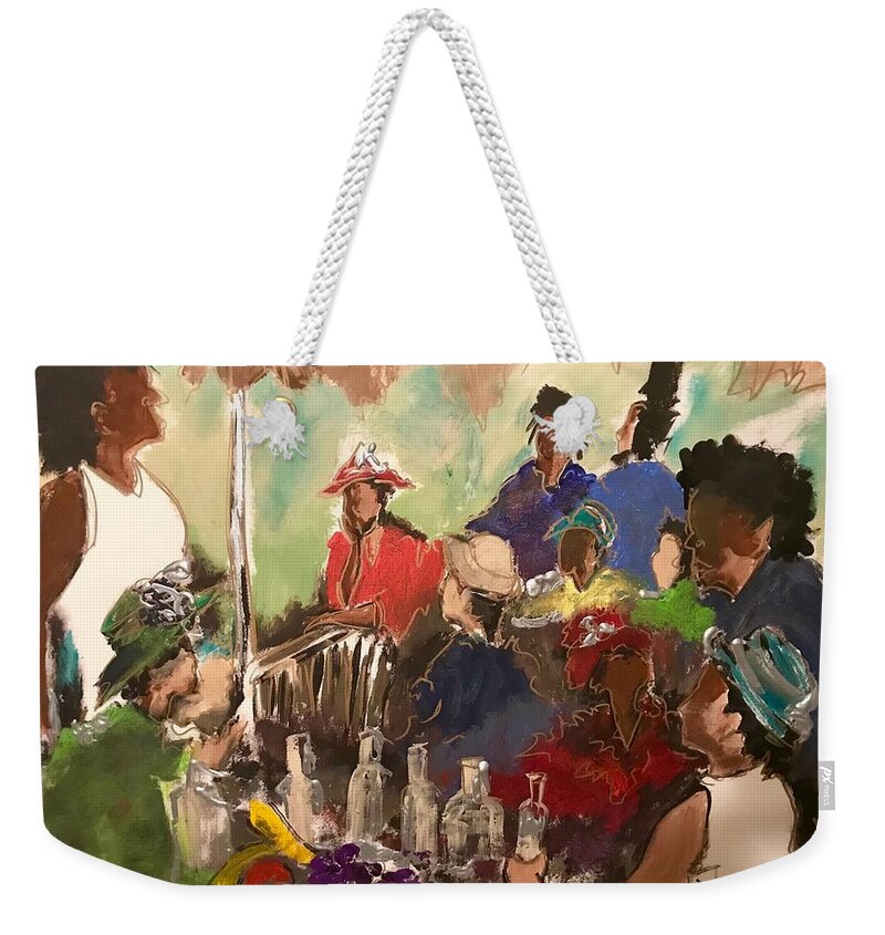  Weekender Tote Bag featuring the painting The Gathering by Angie ONeal