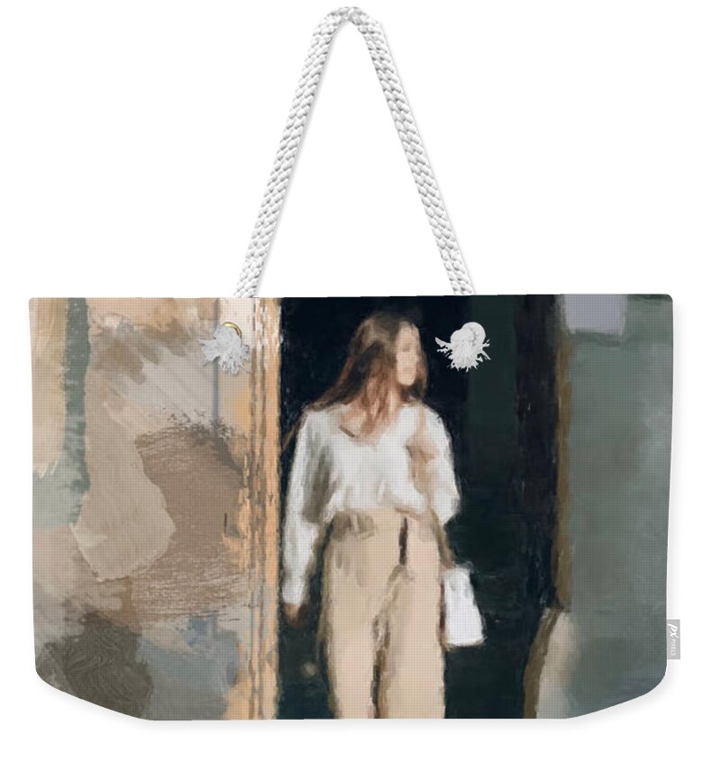 Portrait Weekender Tote Bag featuring the painting The Glance by Gary Arnold