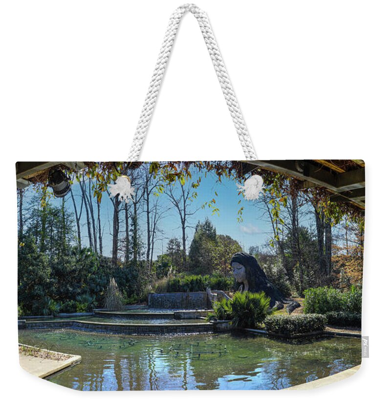 Water Weekender Tote Bag featuring the photograph The Goddess of Water in the Garden by Marcus Jones