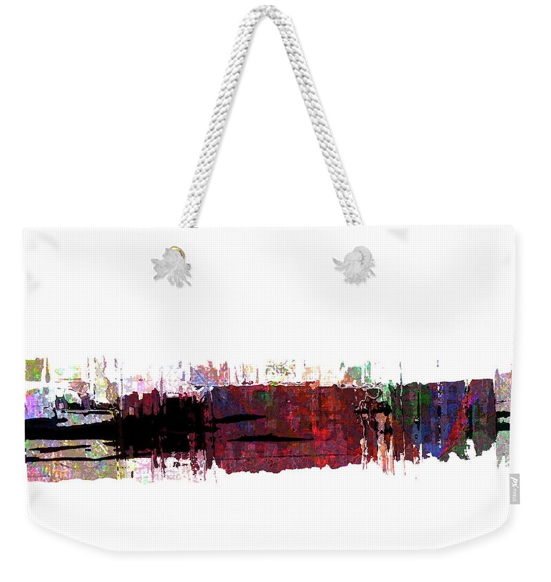 Abstract Weekender Tote Bag featuring the digital art The Grand Facade by Ken Walker