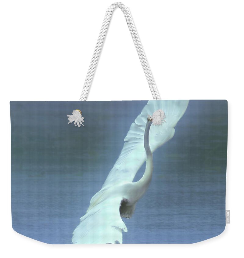 Faune Weekender Tote Bag featuring the photograph The Great dancing Egret by Carl Marceau