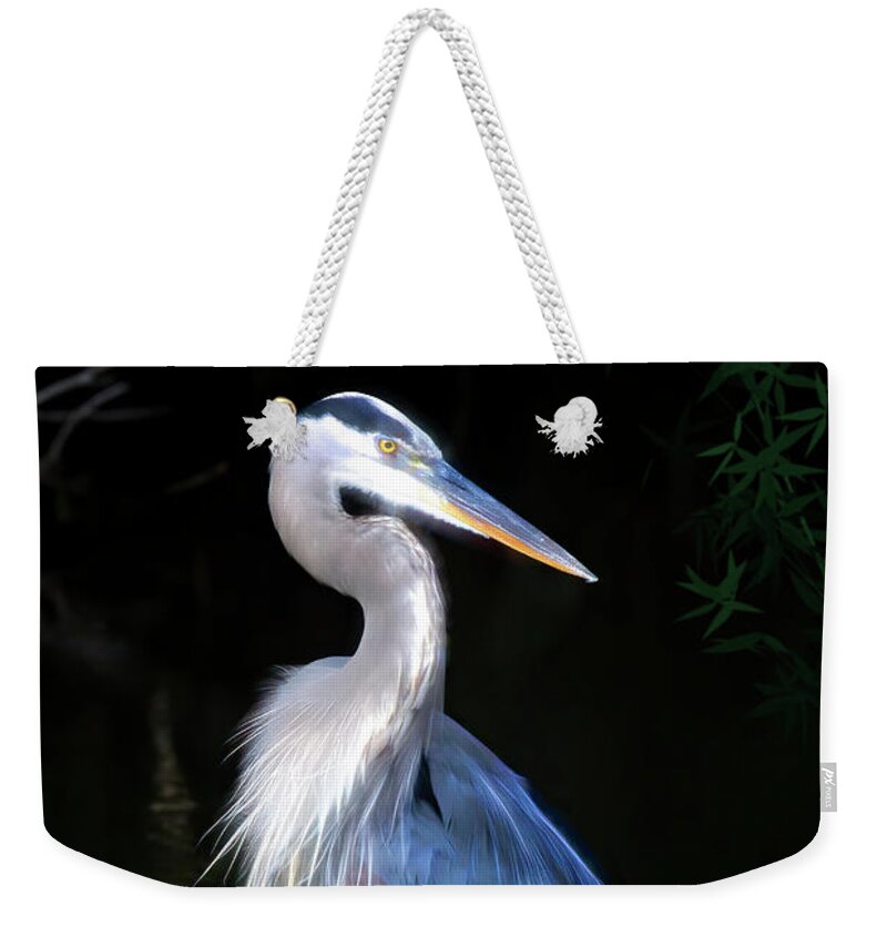Great Blue Heron Weekender Tote Bag featuring the photograph The Great Heron by Mark Andrew Thomas