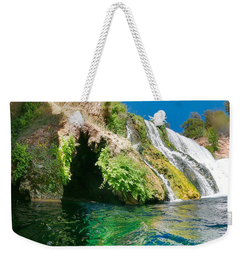 Grotto Weekender Tote Bag featuring the photograph The Grotto at Fossil Creek Falls by Bonny Puckett