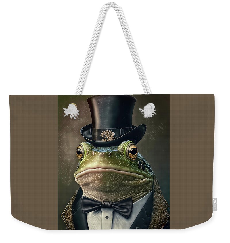 Green Frog Weekender Tote Bags