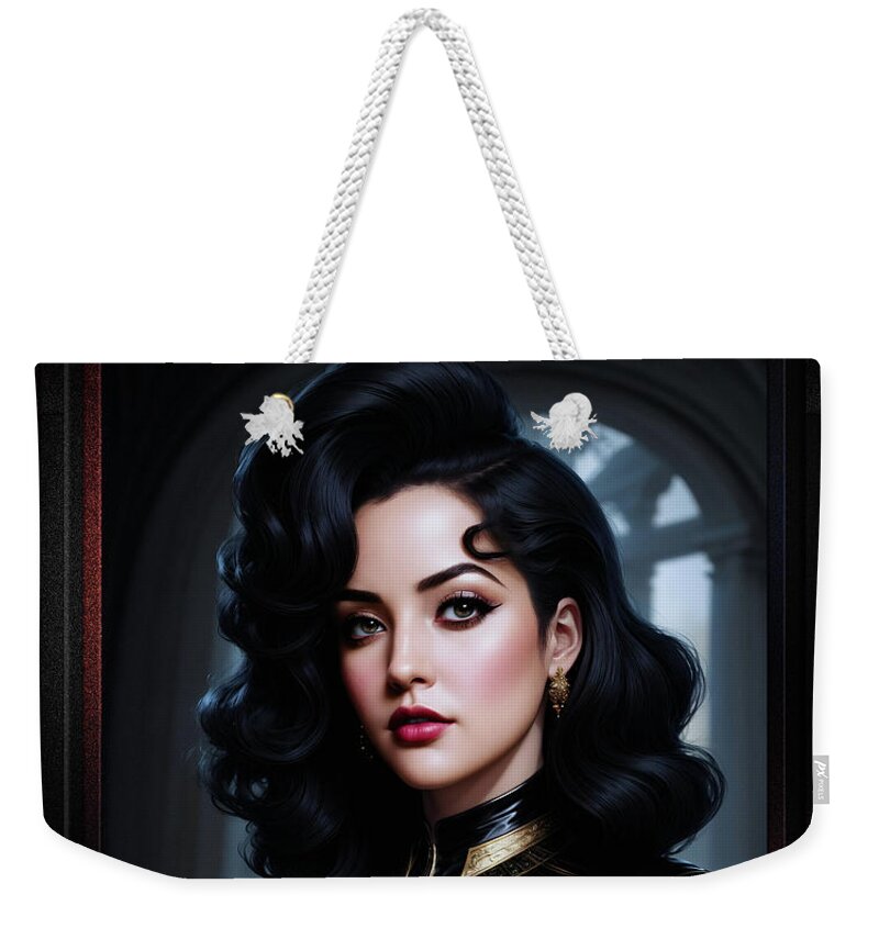 Ai Art Weekender Tote Bag featuring the painting The Havenshaw, Lady Oosternic Captivating AI Concept Art Portrait by Xzendor7 by Xzendor7