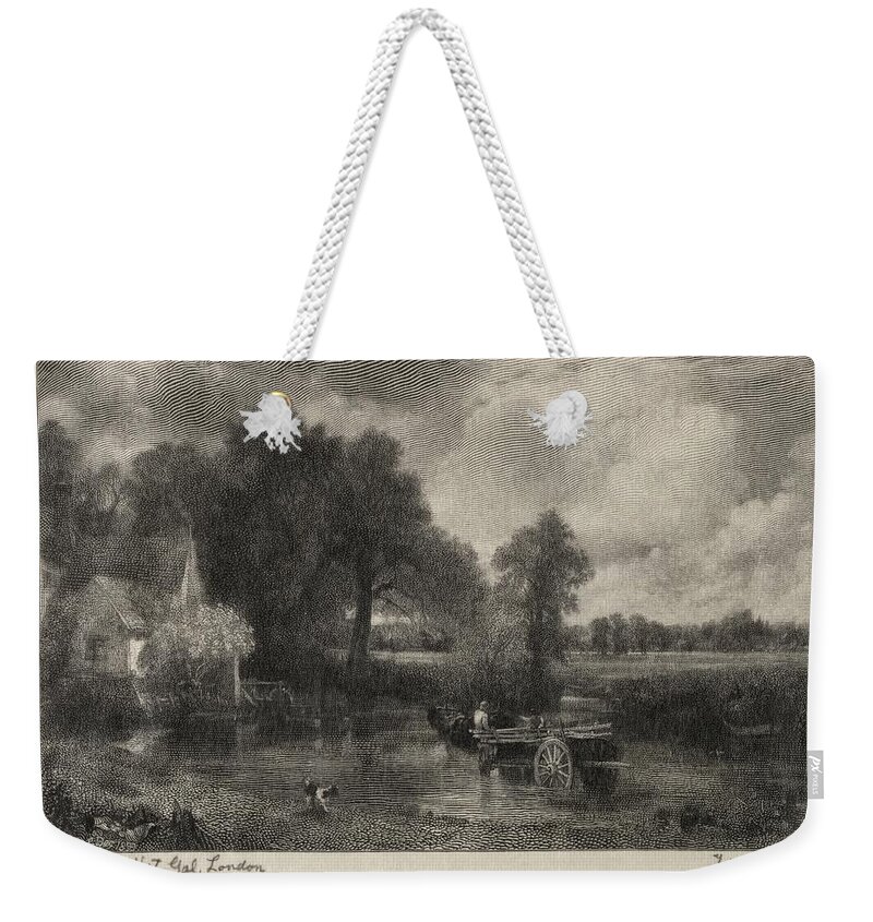 Great Weekender Tote Bag featuring the painting The Hay Wain 1899 Timothy Cole by MotionAge Designs