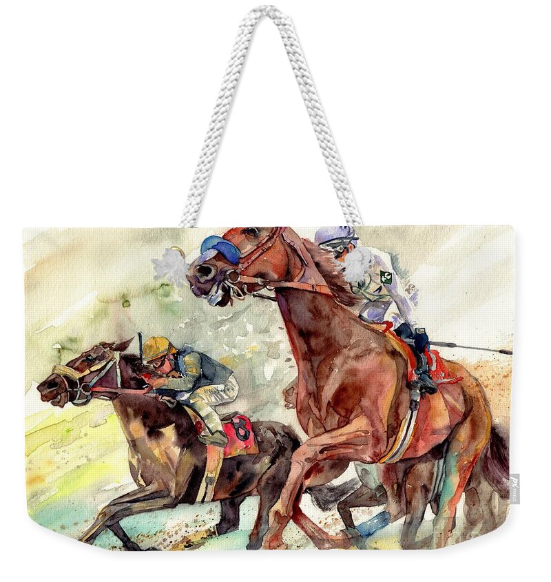 Chamion Weekender Tote Bag featuring the painting The Heart Of A Champion by Suzann Sines