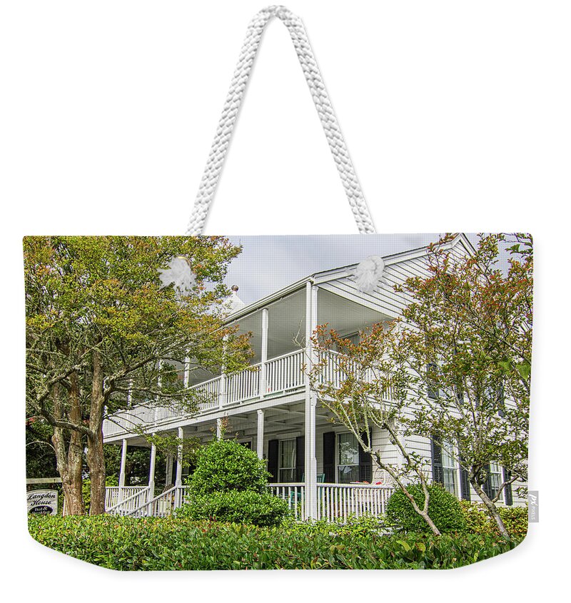 Langdon House Weekender Tote Bag featuring the photograph The Historic Langdon House - Beaufort North Carolina by Bob Decker