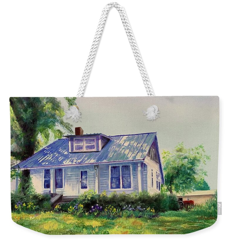 Farm Weekender Tote Bag featuring the painting The Home Place by Jan Chesler