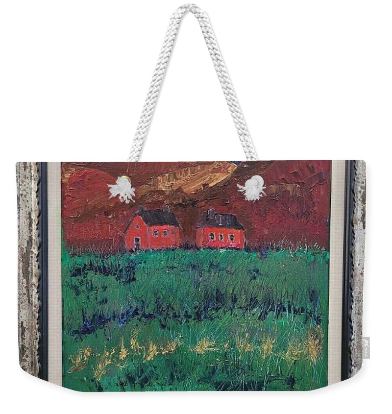  Weekender Tote Bag featuring the painting The Homestead on the Hill by Mark SanSouci